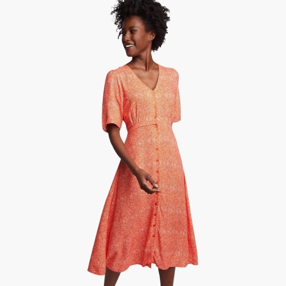 Able Vibrant Orange Midi Dress
